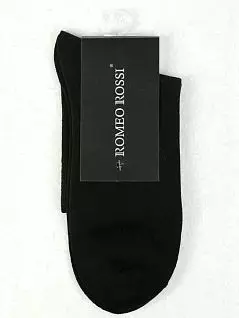 Однотонные носки из хлопка и эластана черного цвета ROMEO ROSSI RT9035-2